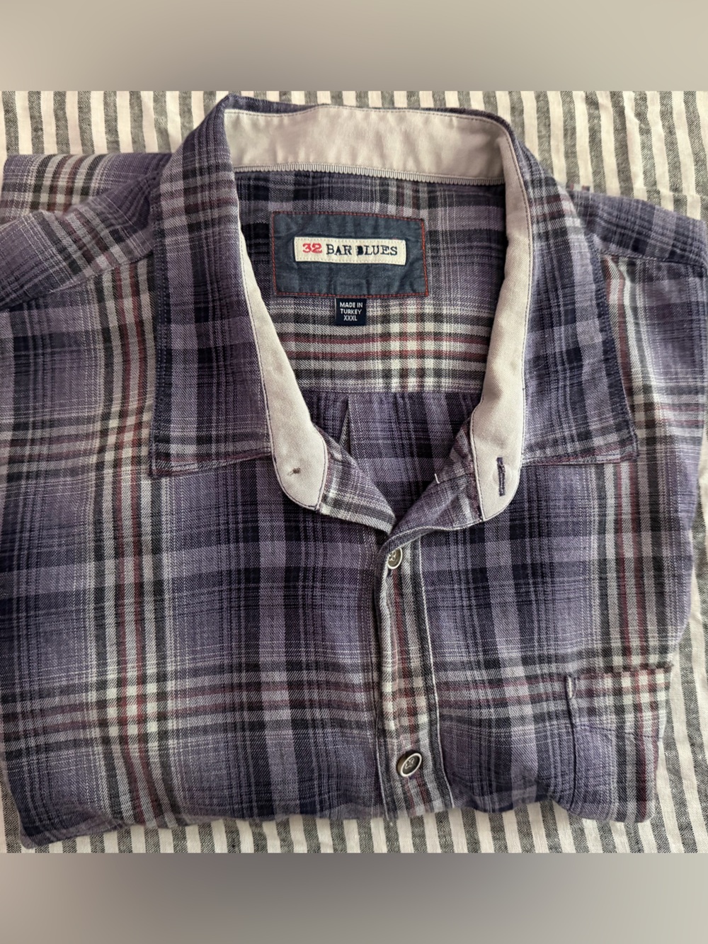 32 Bar Blues Men's Purple Plaid Button-Down Shirt